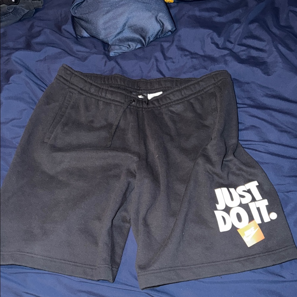 Nike Black Fleece Shorts with Just Do It Logo
